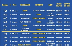 Matchs du week-end (19-20 nov.)