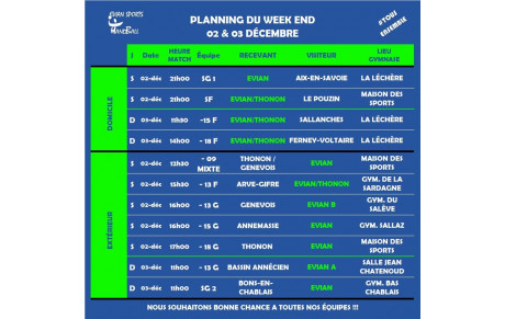 Matchs du weekend (02 &amp; 03 Déc.)