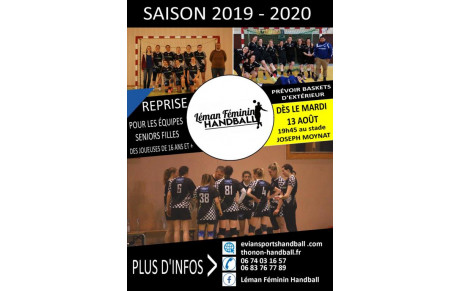 REPRISE DES ENTRAÎNEMENTS I SENIORS FILLES