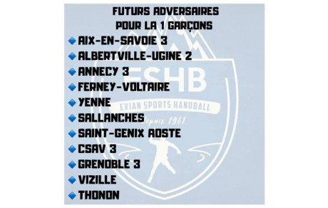 SENIORS GARÇONS 1 I FUTURS ADVERSAIRES