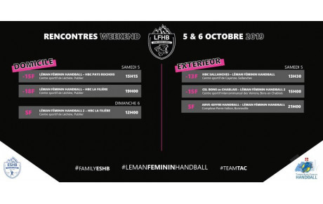 MATCHS LFHB WEEKEND | 05-06 OCTOBRE