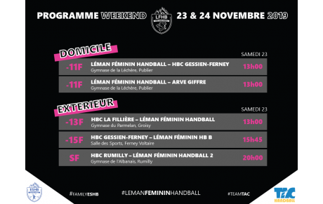 MATCHS LFHB | 23-24 NOVEMBRE