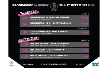 MATCHS LFHB | 30 NOV &amp; 01 DÉCEMBRE