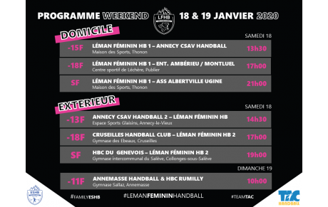 MATCHS LFHB | 18 &amp; 19 JANVIER