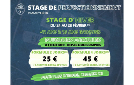 STAGE FÉVRIER ESHB | -11 &amp; -13 GARÇONS 