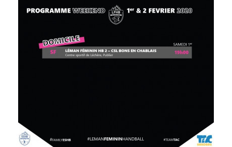 MATCHS LFHB | 01-02 FÉVRIER 