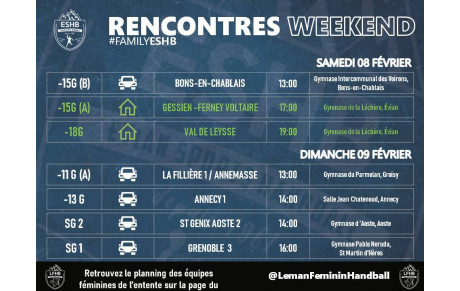 MATCHS ESHB | 08 &amp; 09 FÉVRIER