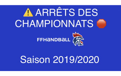 ANNONCE FFHB | ARRÊTS DES CHAMPIONNATS 