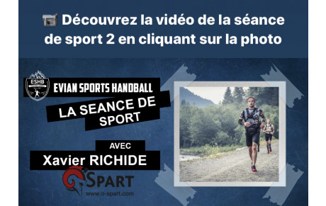 RESTEZ CHEZ VOUS : séance sport 2 
