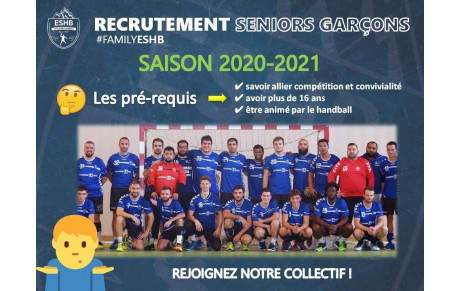 RECRUTEMENT | Seniors garçons