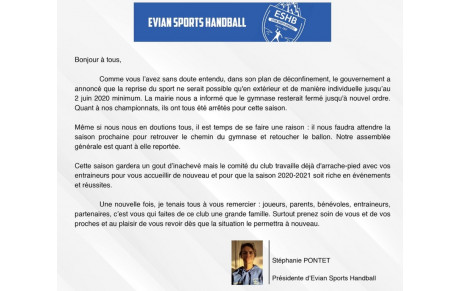 COMMUNIQUÉ | Arrêt de la saison