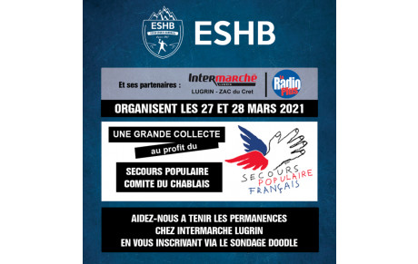 COLLECTE AU PROFIT DU SECOURS POPULAIRE / INSCRIPTIONS 