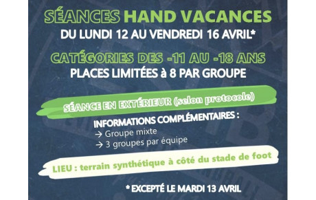 Séance Hand Vacance