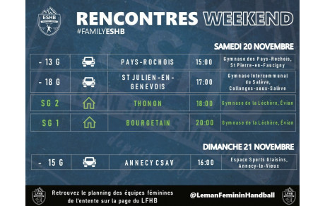 Matchs week-end | 20-21 novembre 